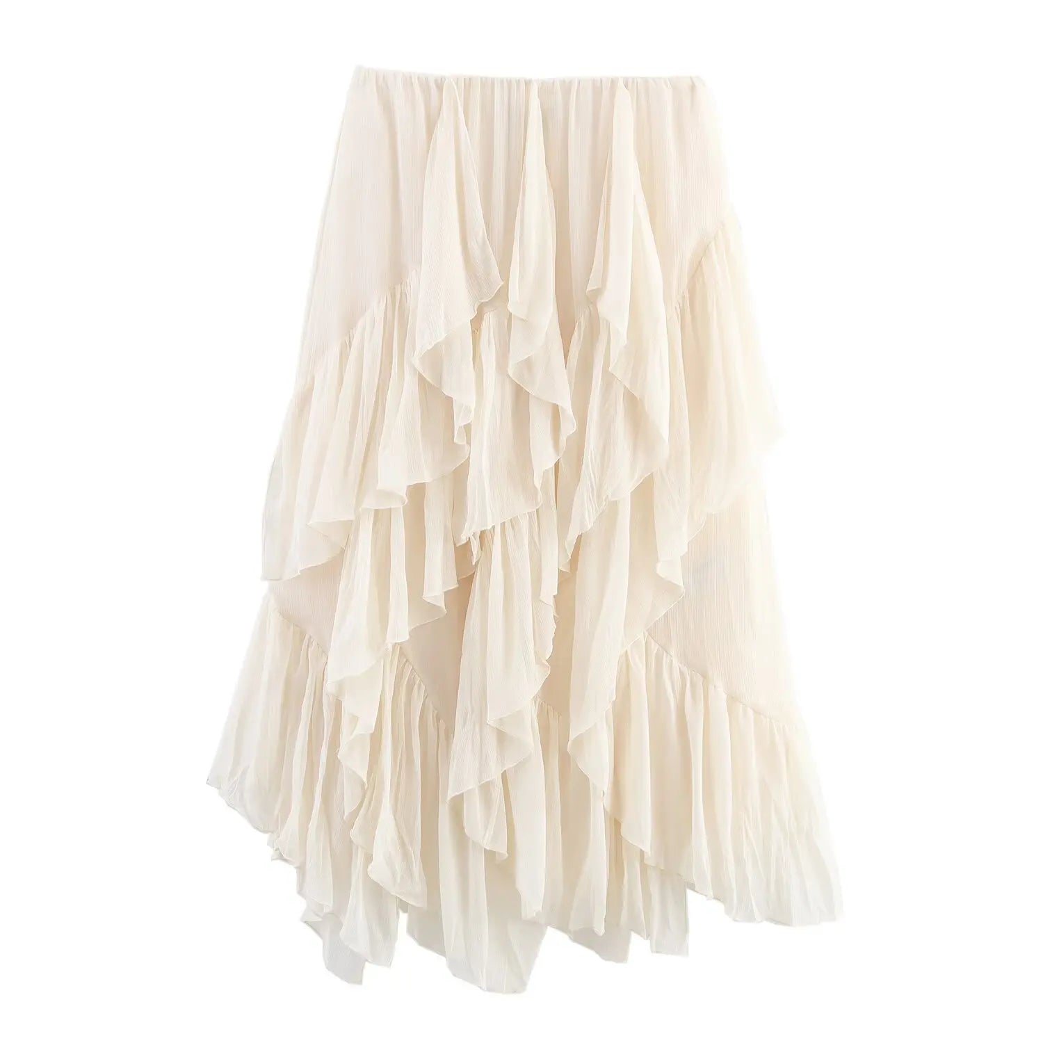 Tiered Ruffle Midi Skirt