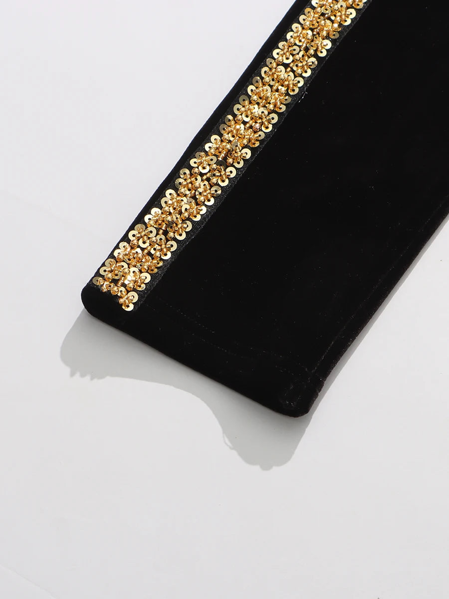 Rhinestones Black Gown