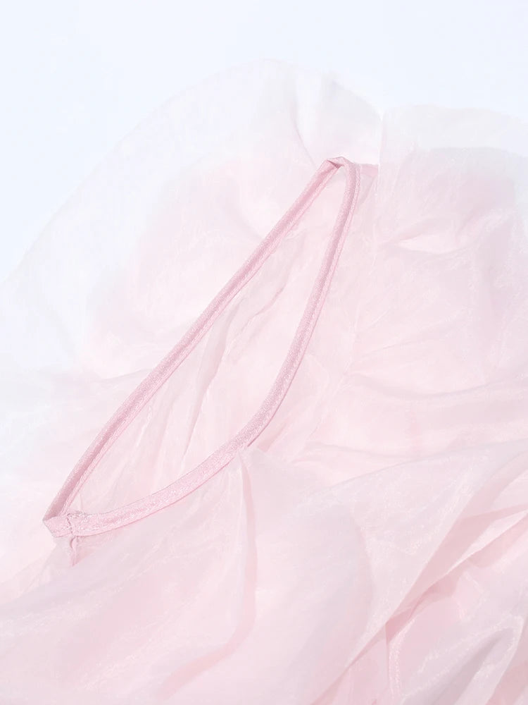 Tiered Ruffles Mesh Dress