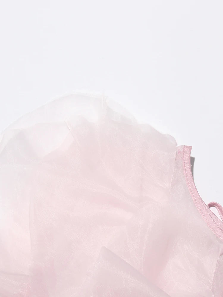 Tiered Ruffles Mesh Dress