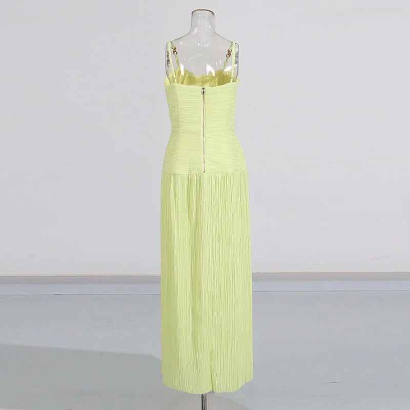 Plisse Cocktail Gown