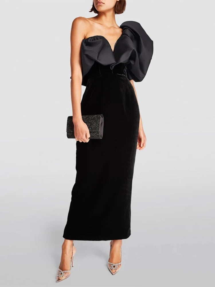 One Sleeve Party Dress Black / L One Sleeve Party Dress Black / L