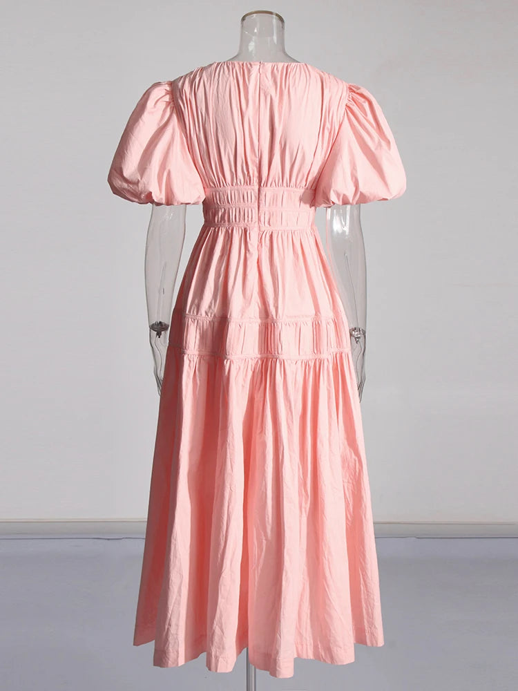 Puff Sleeve Midi Dress