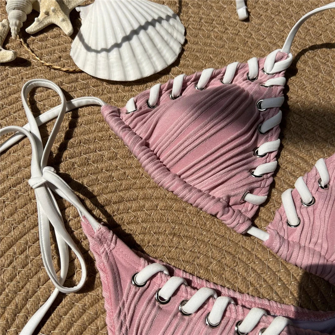 Halter Ribbed Bikini