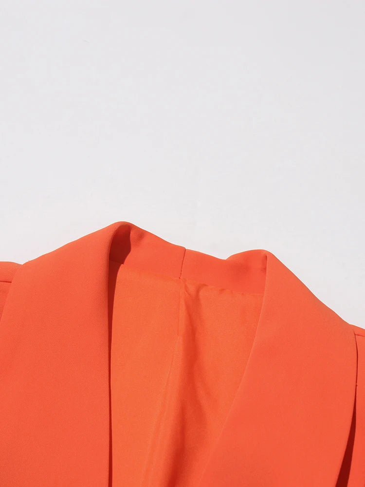 Orange Asymmetrical Blazer