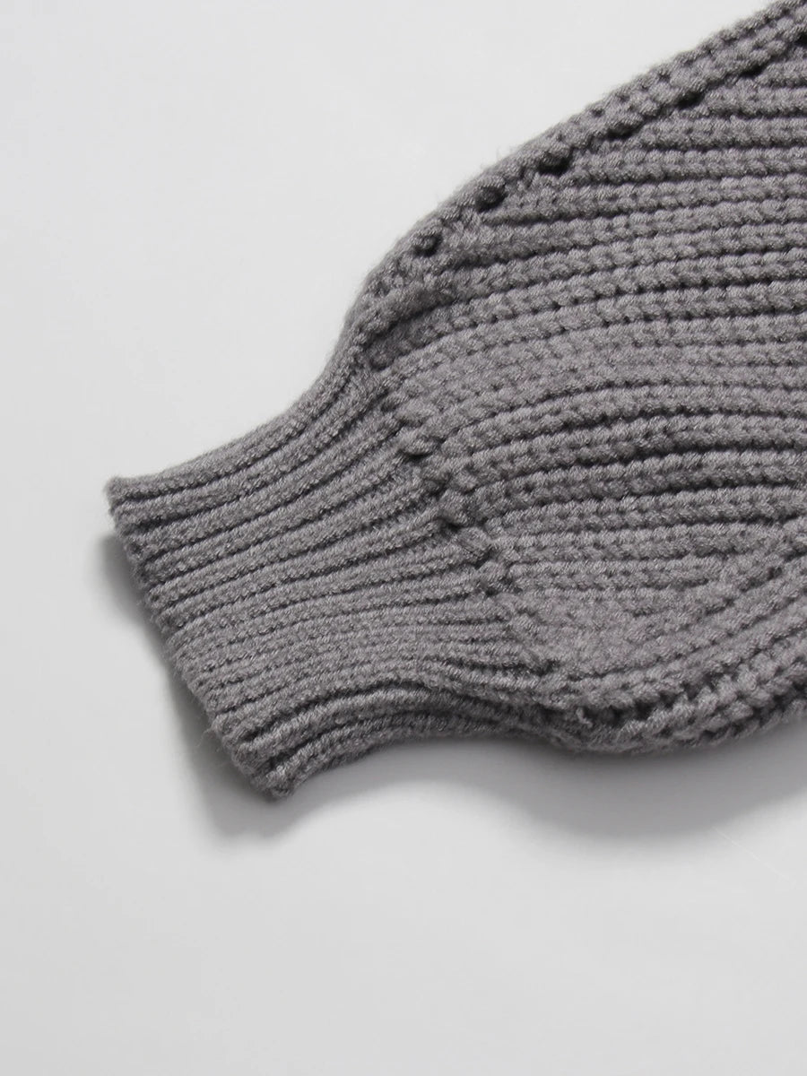 Grey Hooded Cardigan