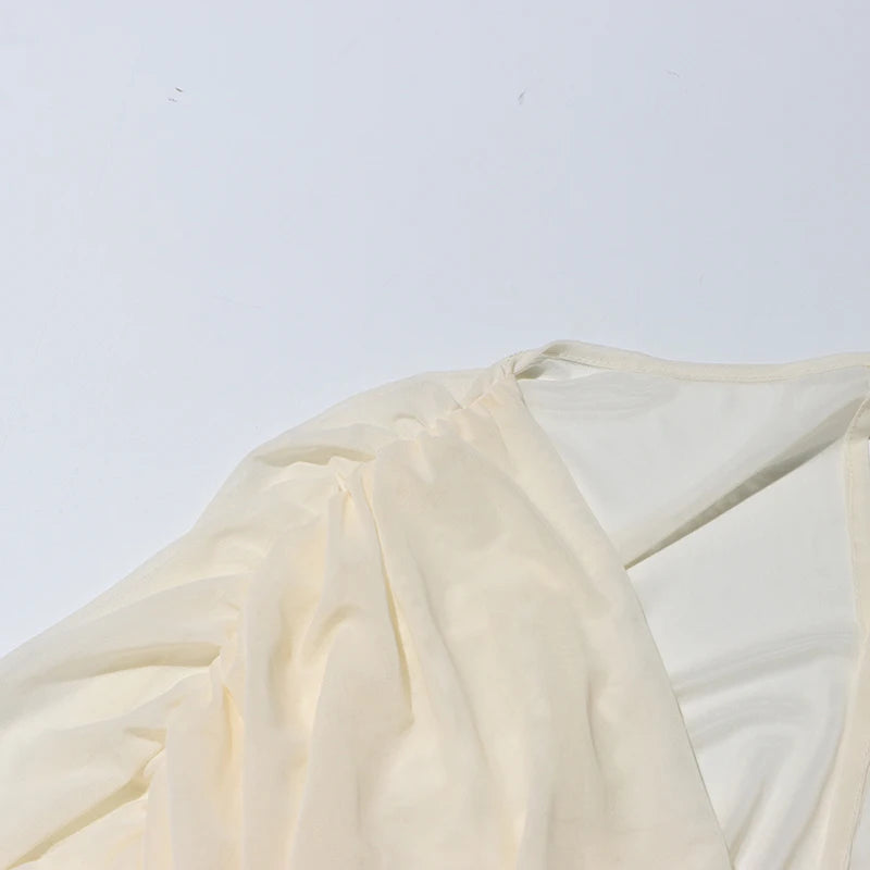 Draped Dress Floral Applique