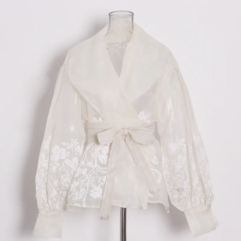 Chiffon Belted Blouse