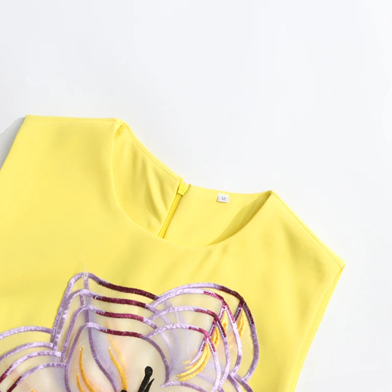 Flower Embroidered Mini Dress