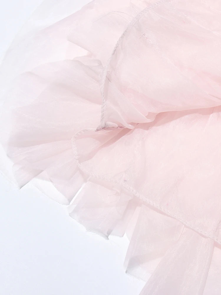 Tiered Ruffles Mesh Dress