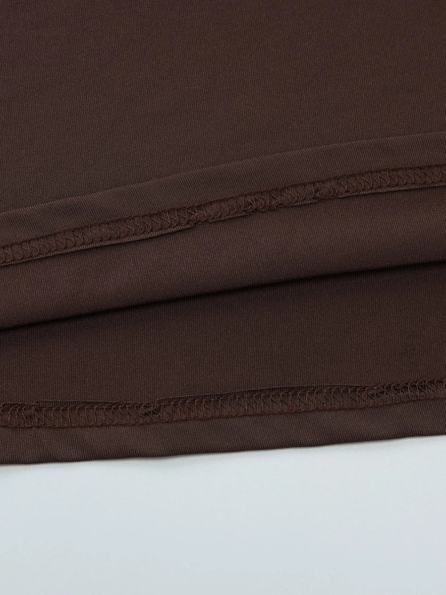 Brown Ruched Dress