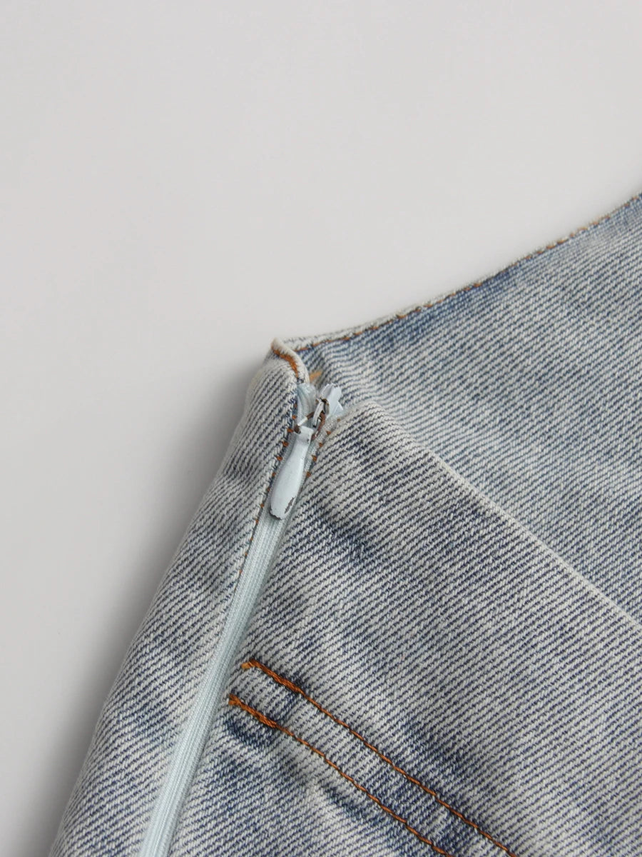 Halter Denim Mini Dress