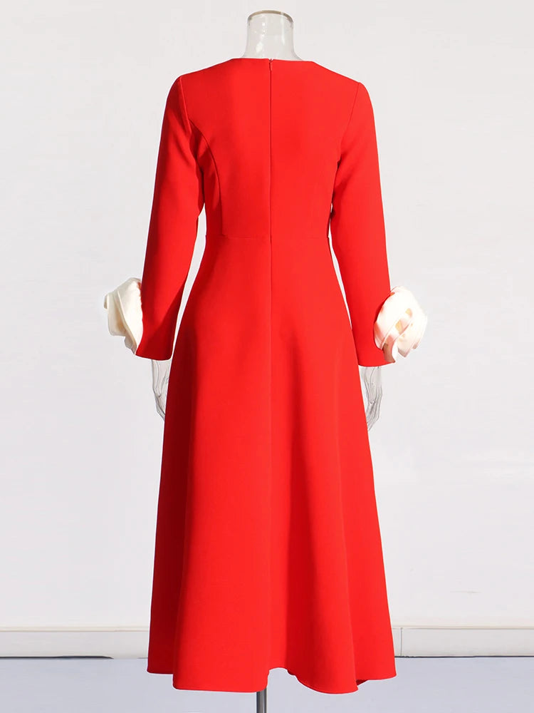 Appliques Midi Dress