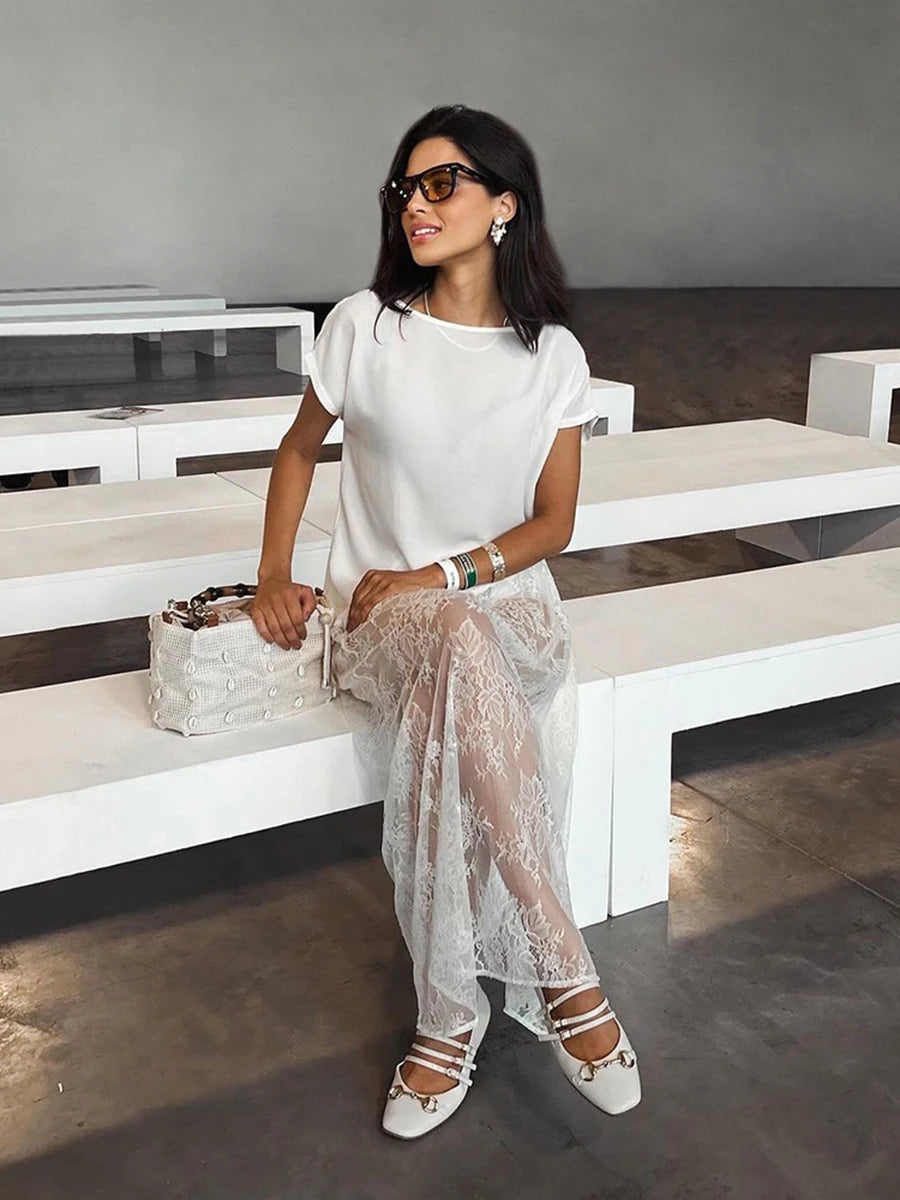 Lace Midi Skirt