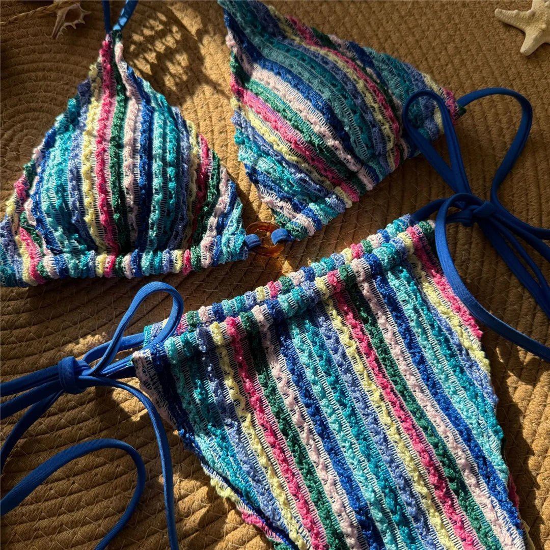 Striped Halter Bikini