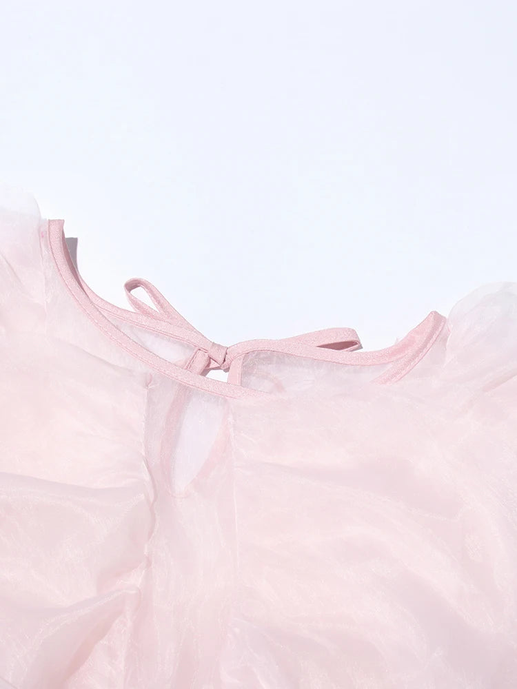 Tiered Ruffles Mesh Dress