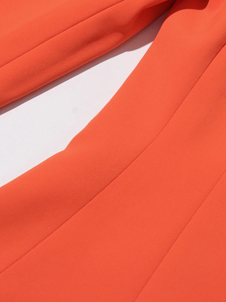 Orange Asymmetrical Blazer