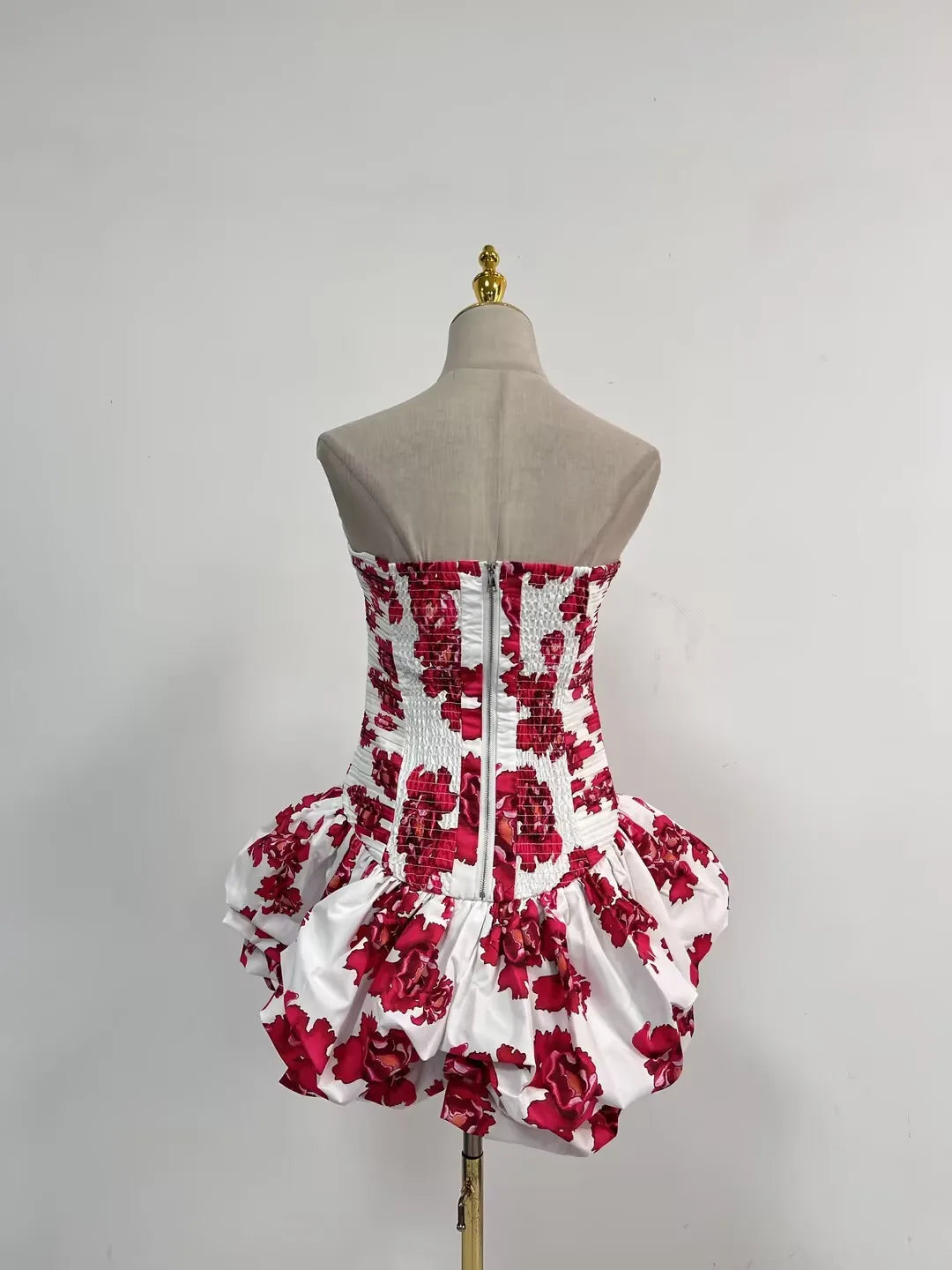 Shirred Puff Mini Dress