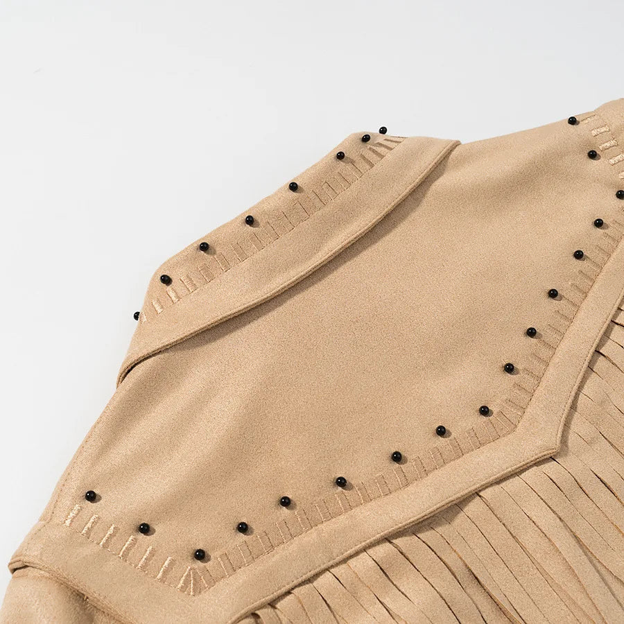 Fringe Faux Suede Jacket