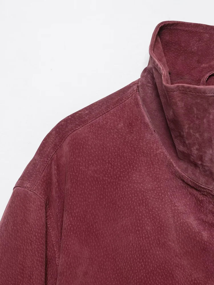 Dusty Pink Suede Jacket