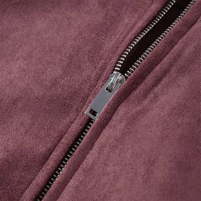 Mauve Pink Suede Jacket
