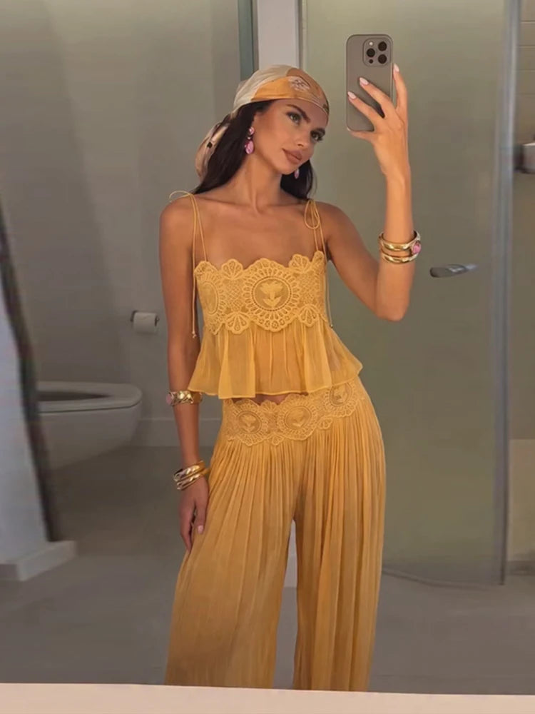 Sheer Lace Detail Set