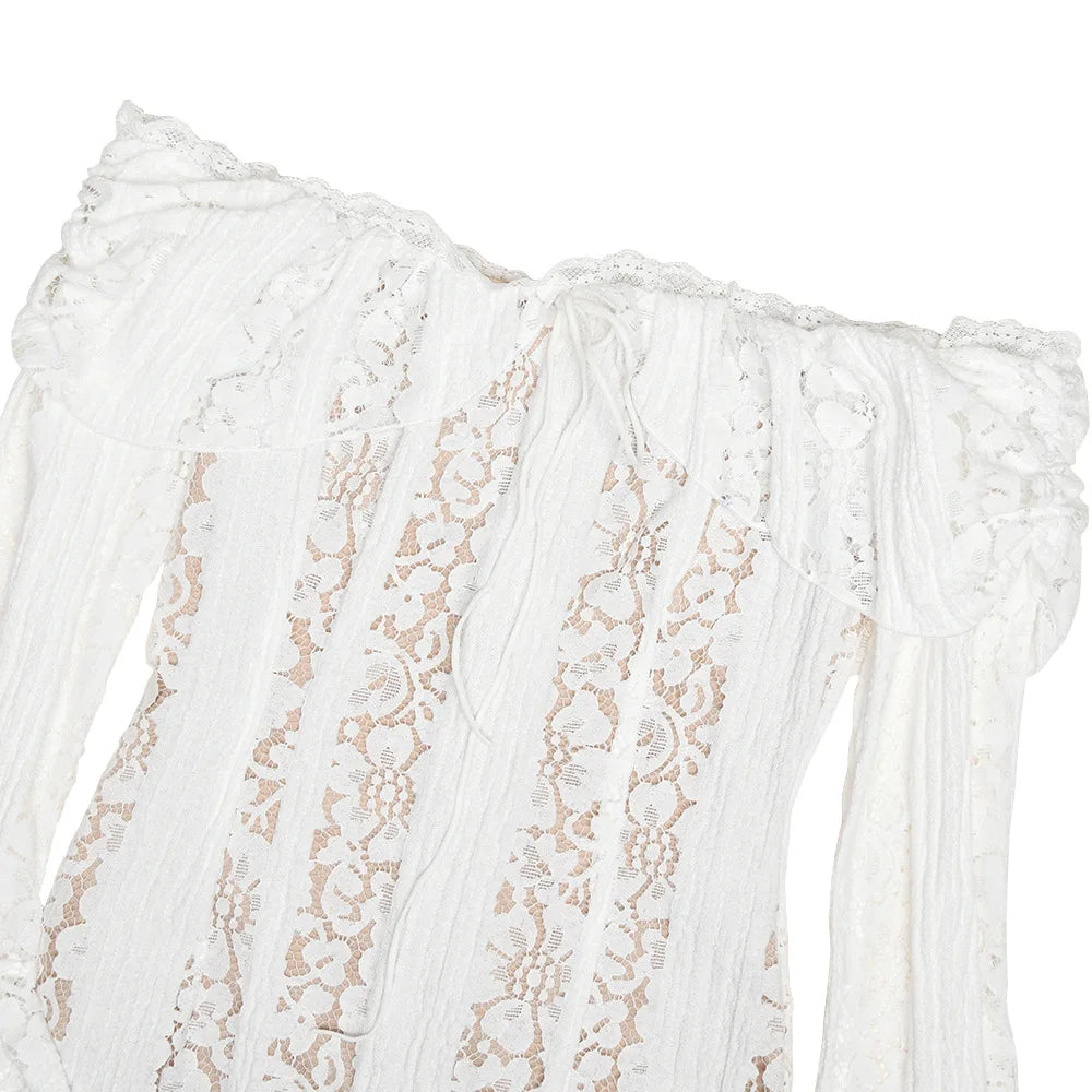 Off Shoulder Lace Mini Dress