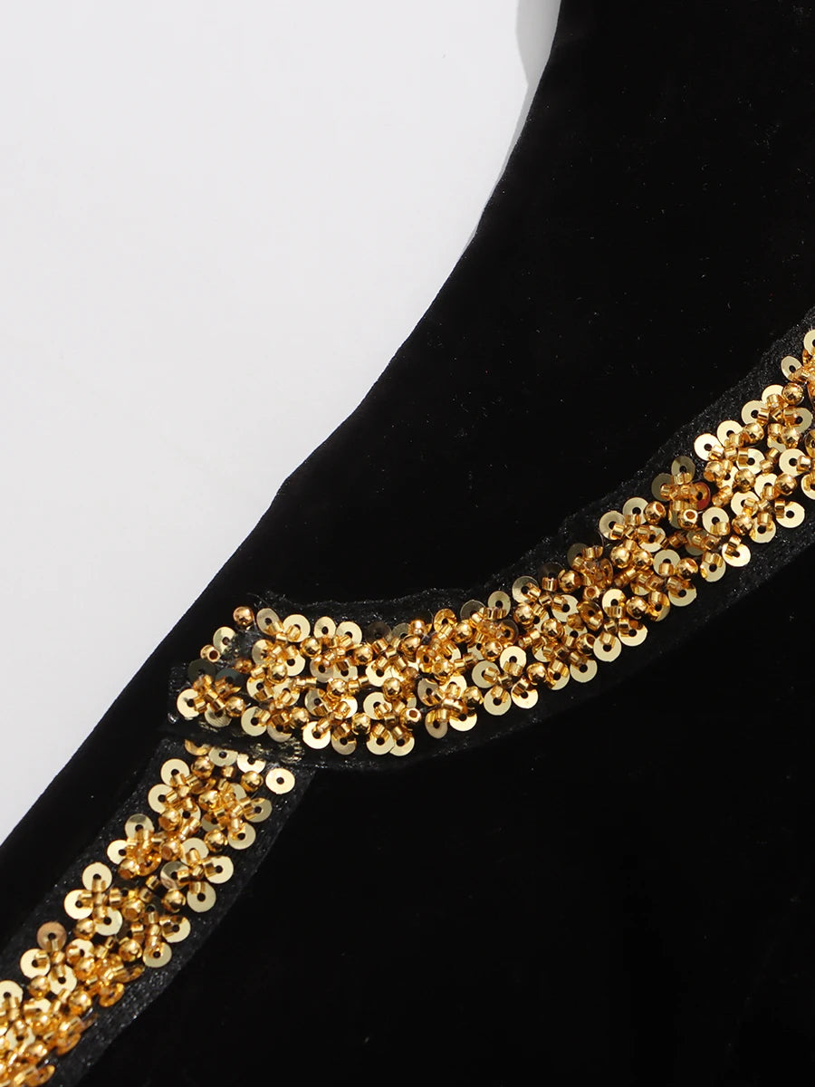 Rhinestones Black Gown