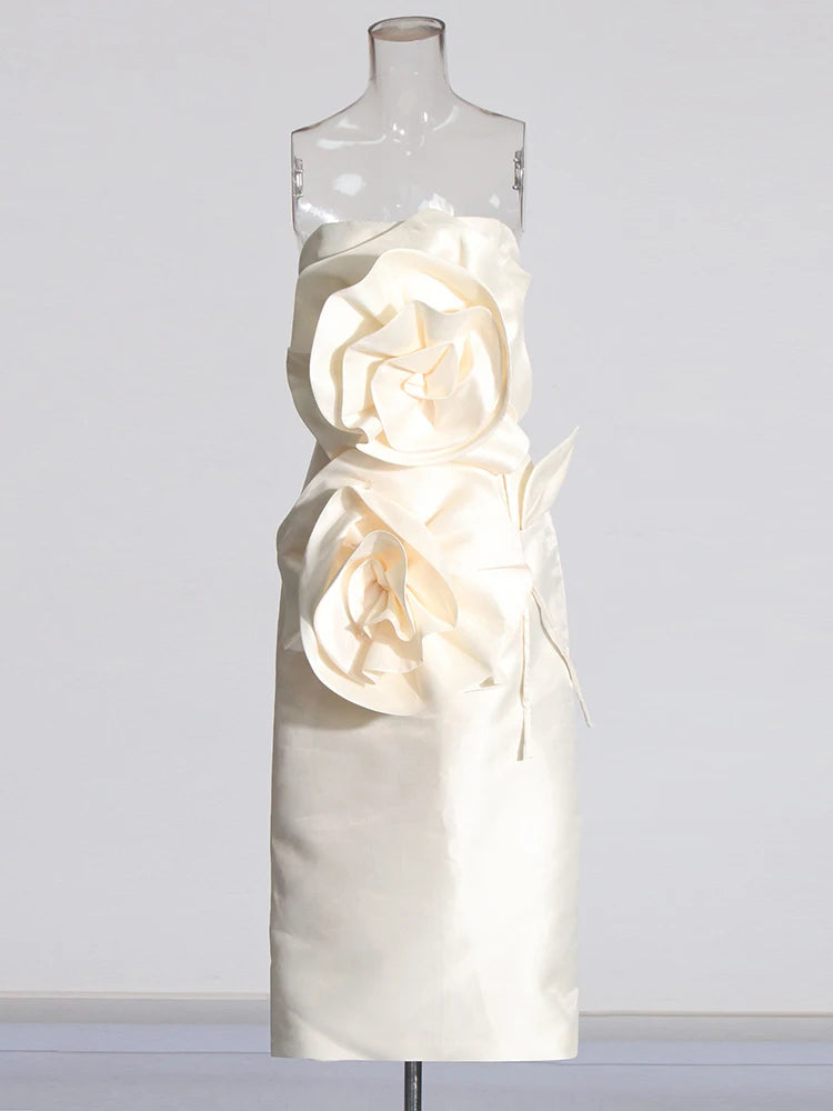 Appliques Strapless Dress