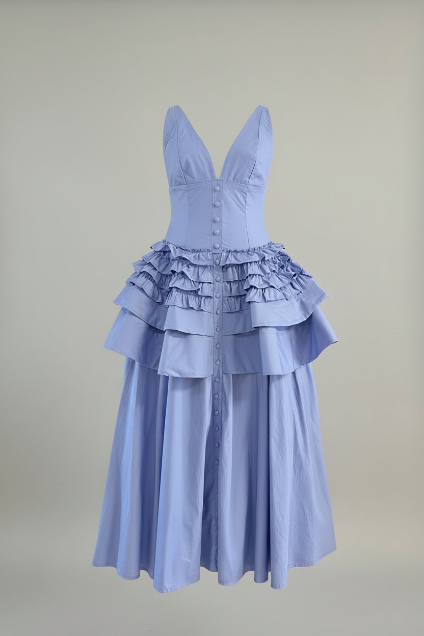 V-Neck Midid Dress