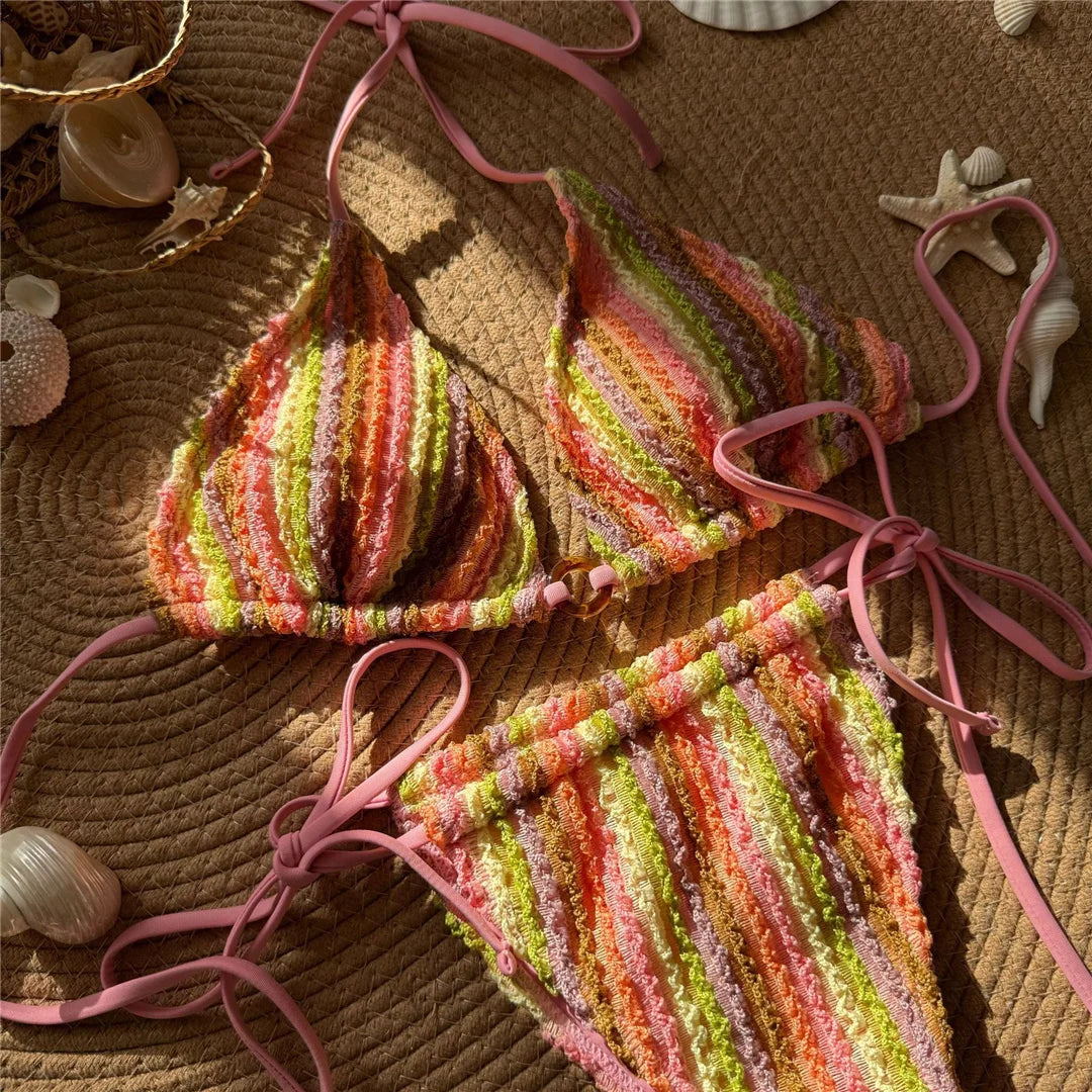 Striped Halter Bikini