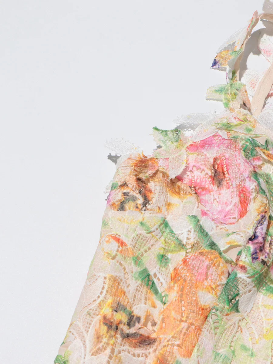 Floral Embroidery Lace Dress