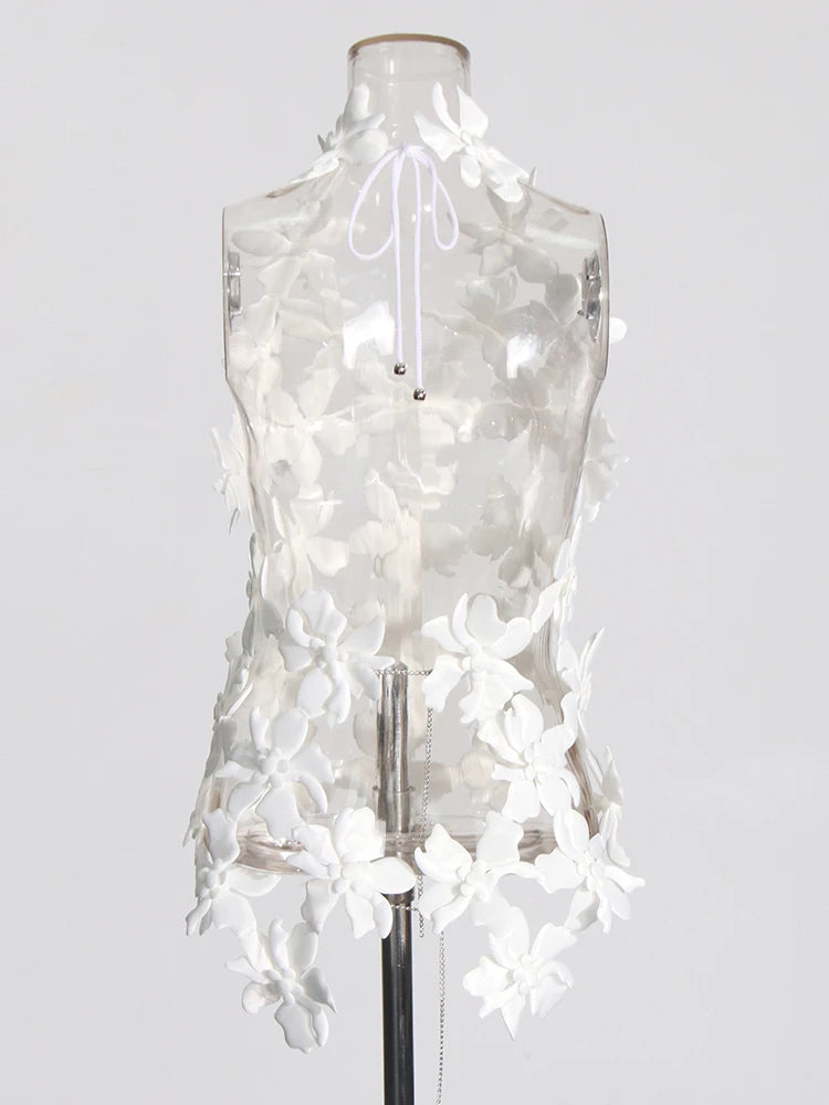 V Neck Appliques Top