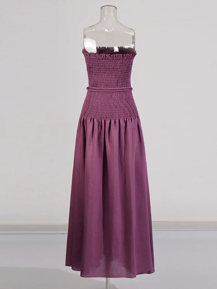 Strapless Shirred Dress