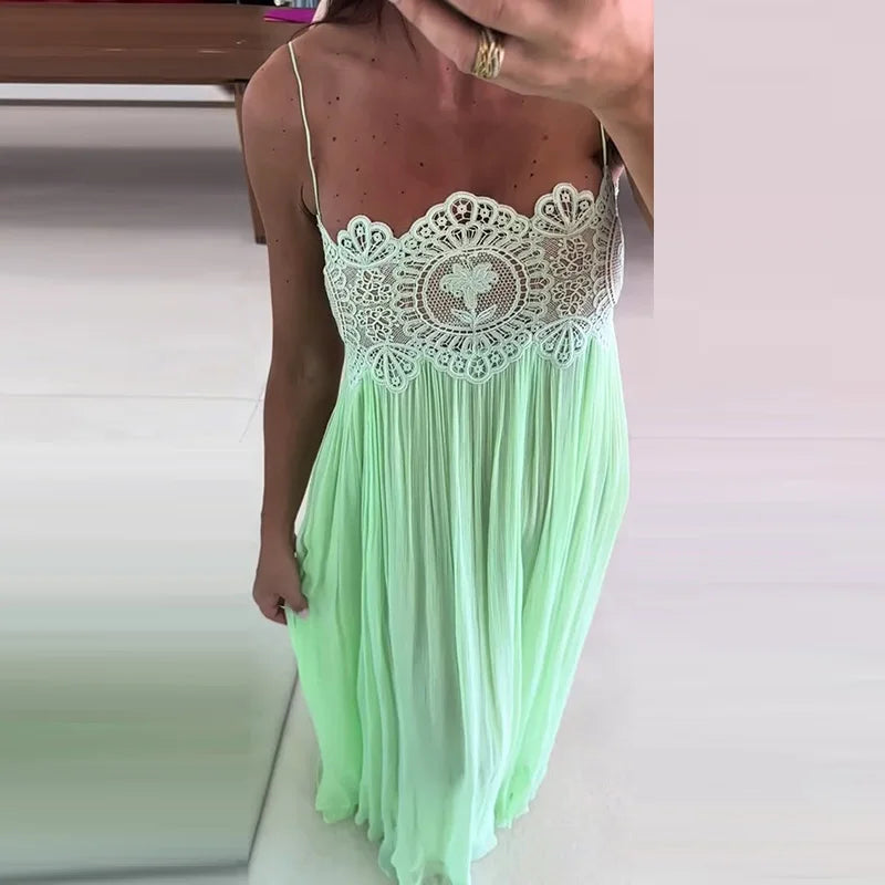 Green Lace Detail Dress