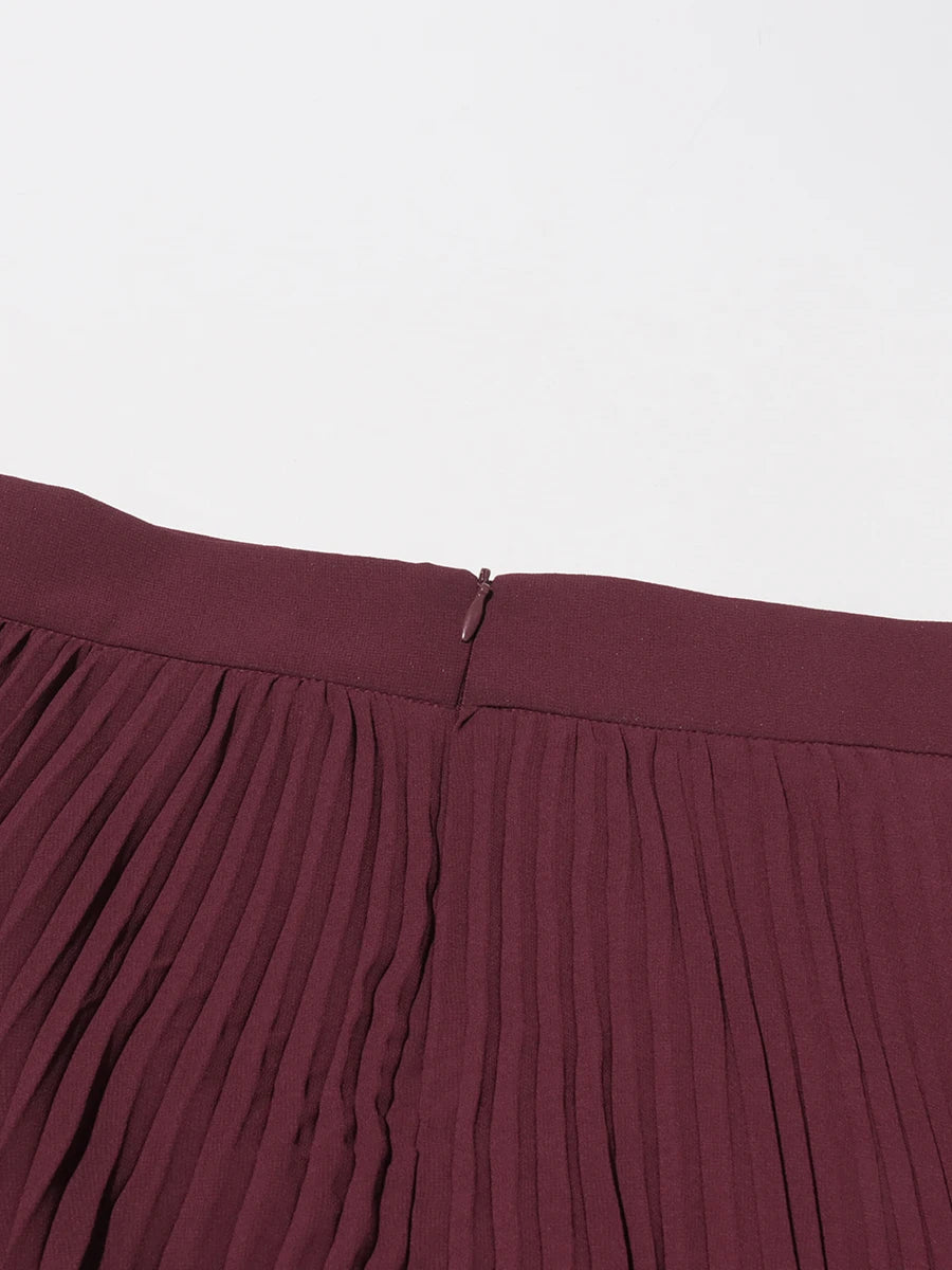 Burgundy Top and Skirt Set