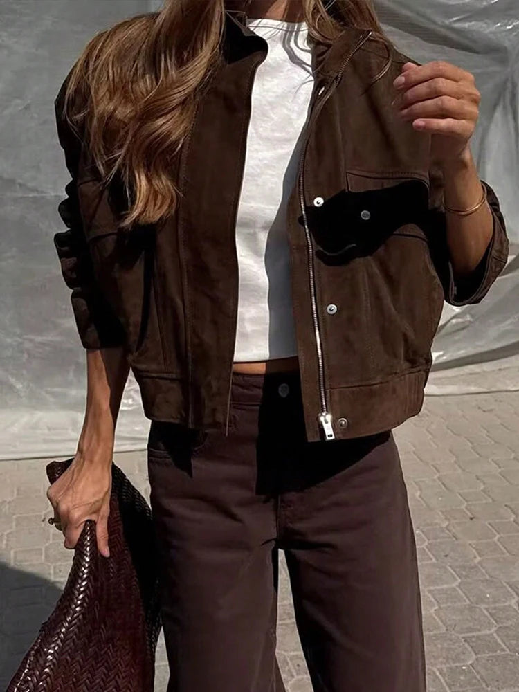 Faux Suede Brown Jacket