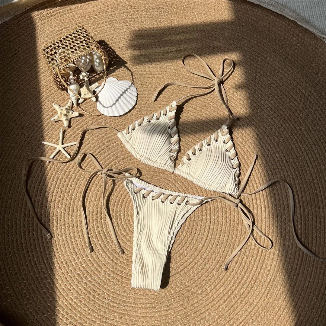 Halter Ribbed Bikini