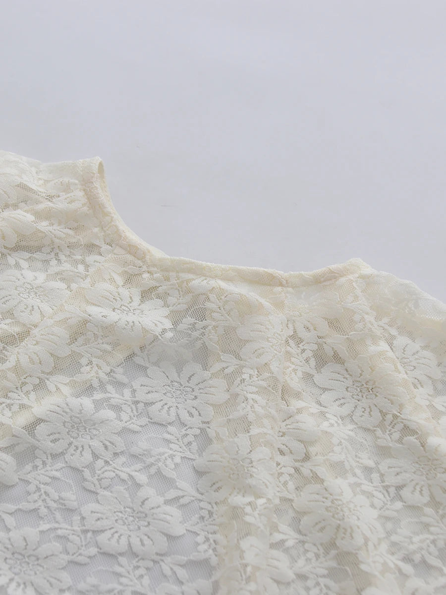Floral Lace Dress With Cape