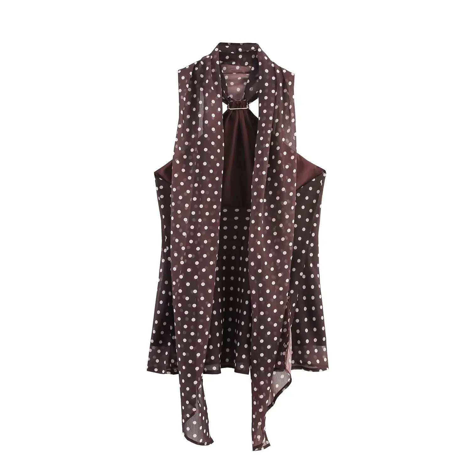 Polka Dot Brown Top