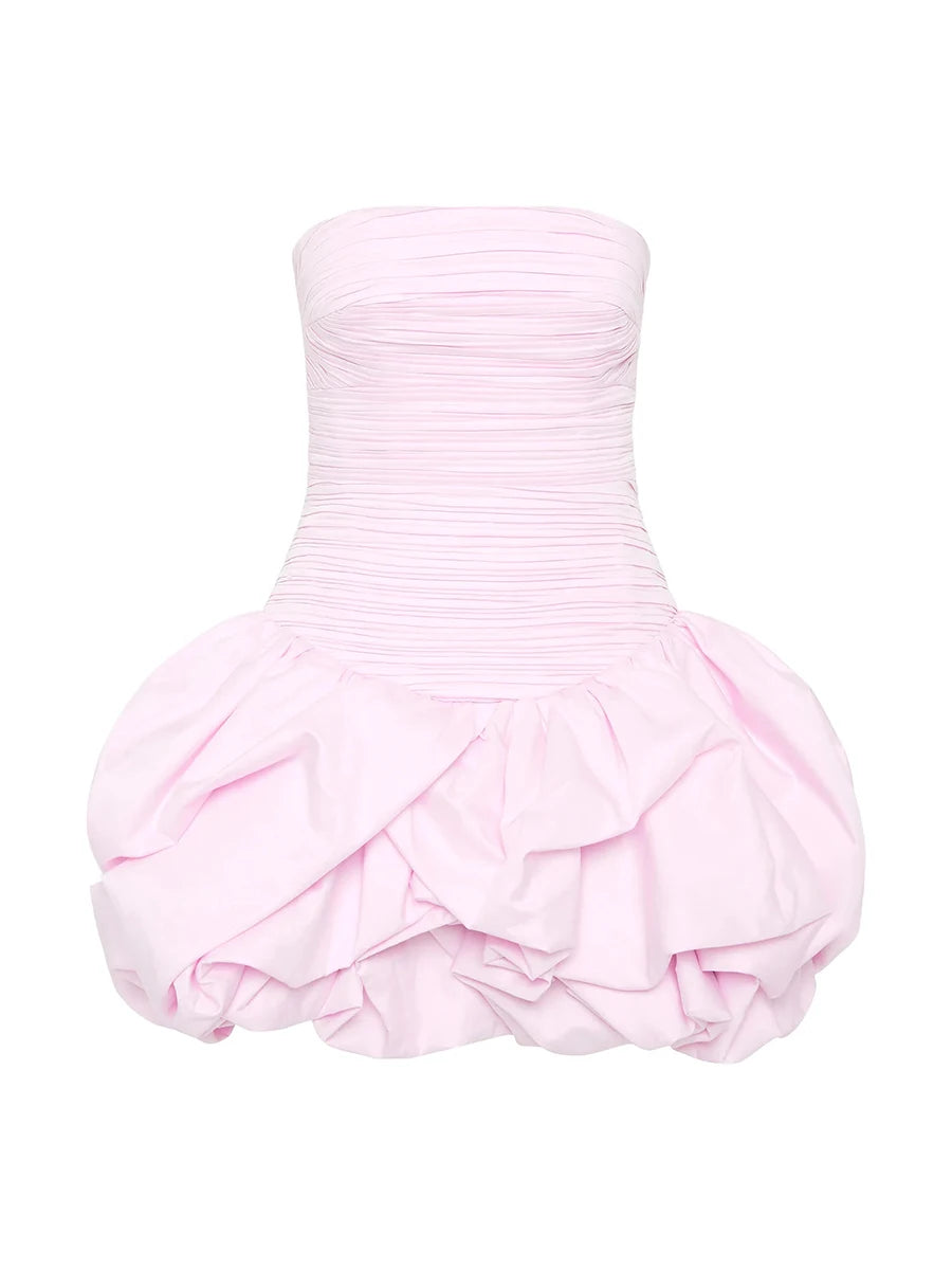 Shirred Puff Mini Dress