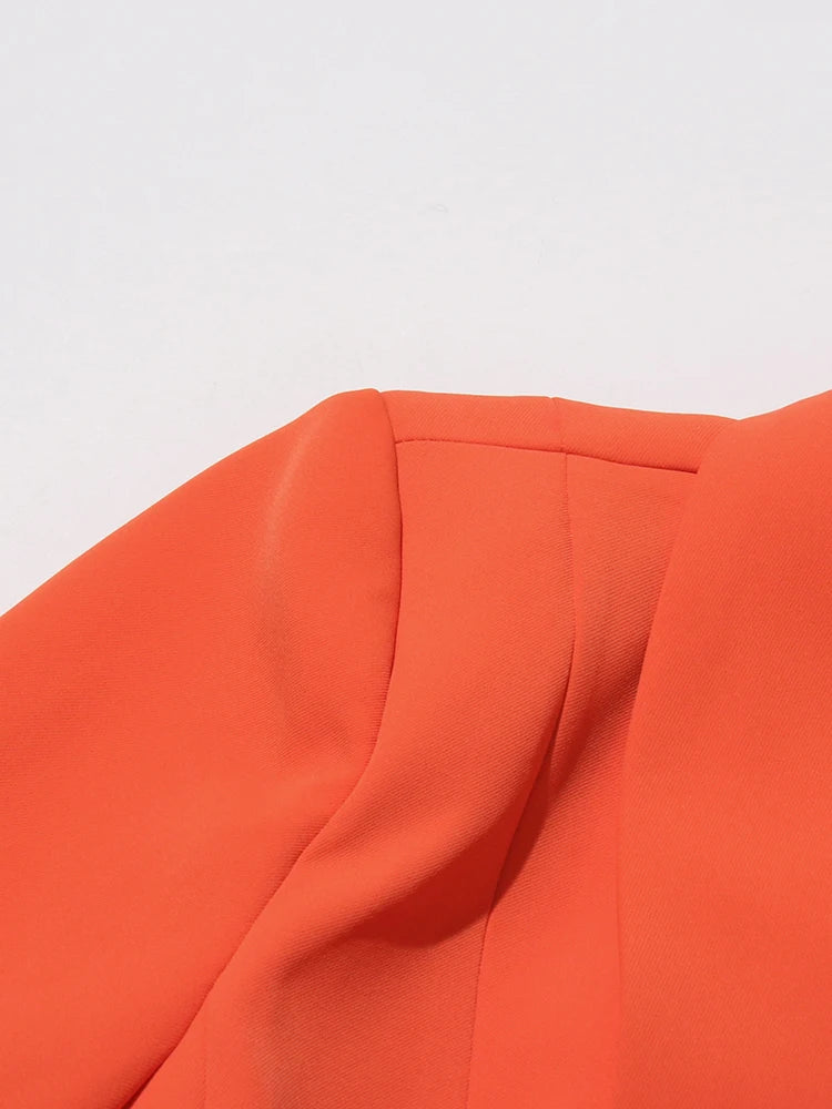 Orange Asymmetrical Blazer