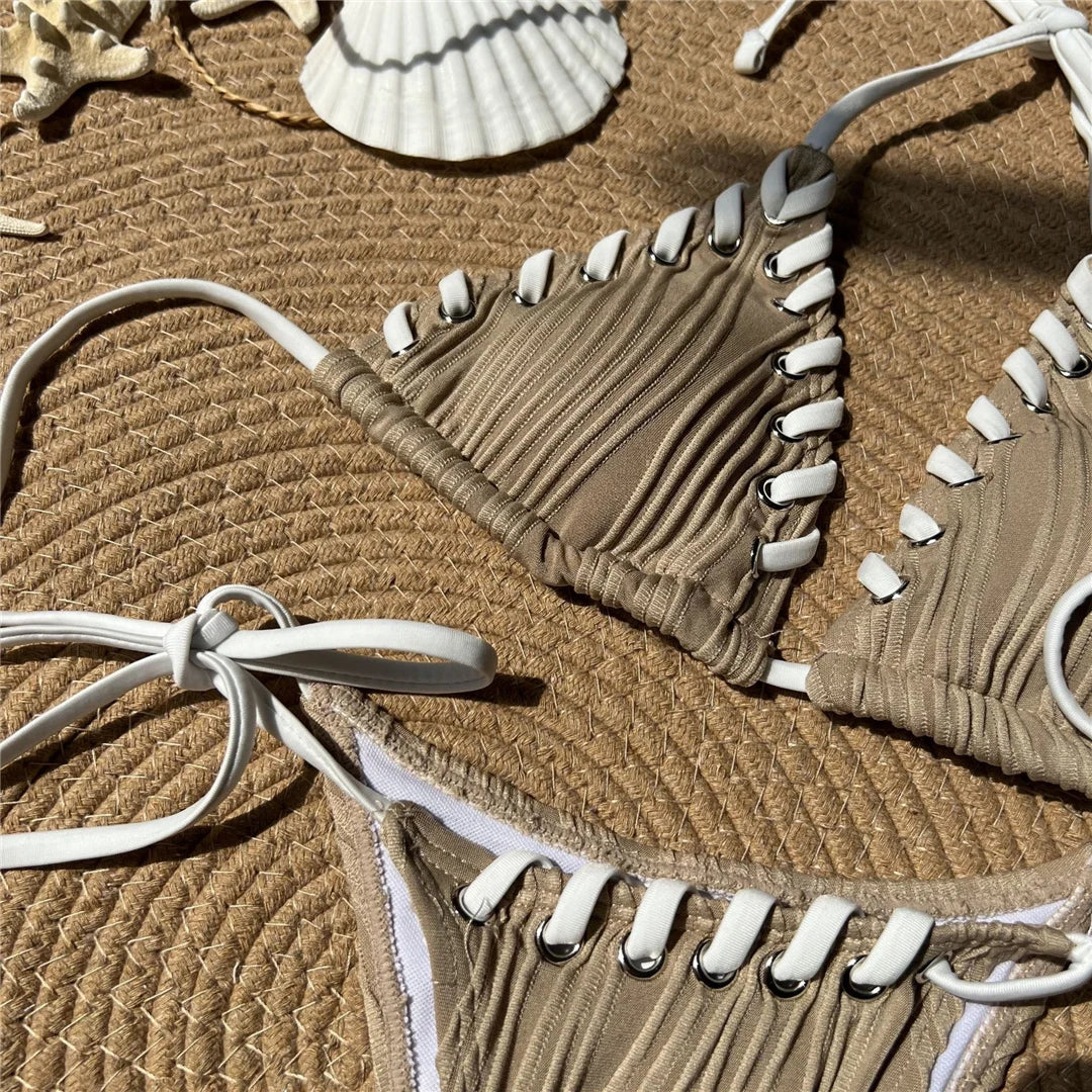 Halter Ribbed Bikini