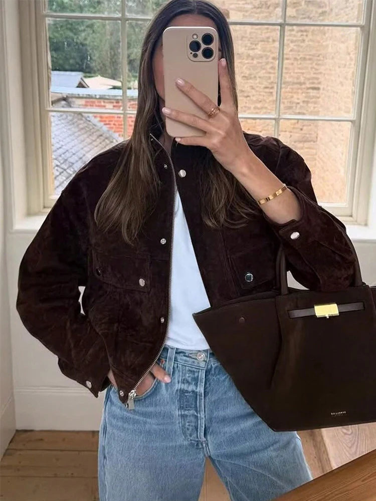 Faux Suede Brown Jacket
