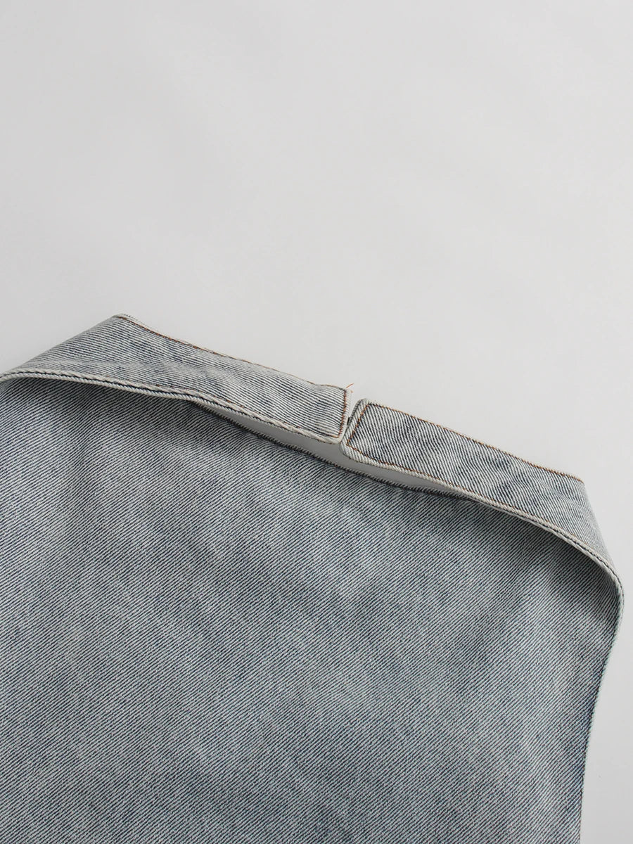 Halter Denim Mini Dress