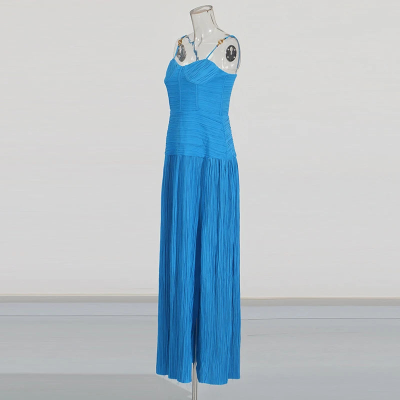 Plisse Cocktail Gown