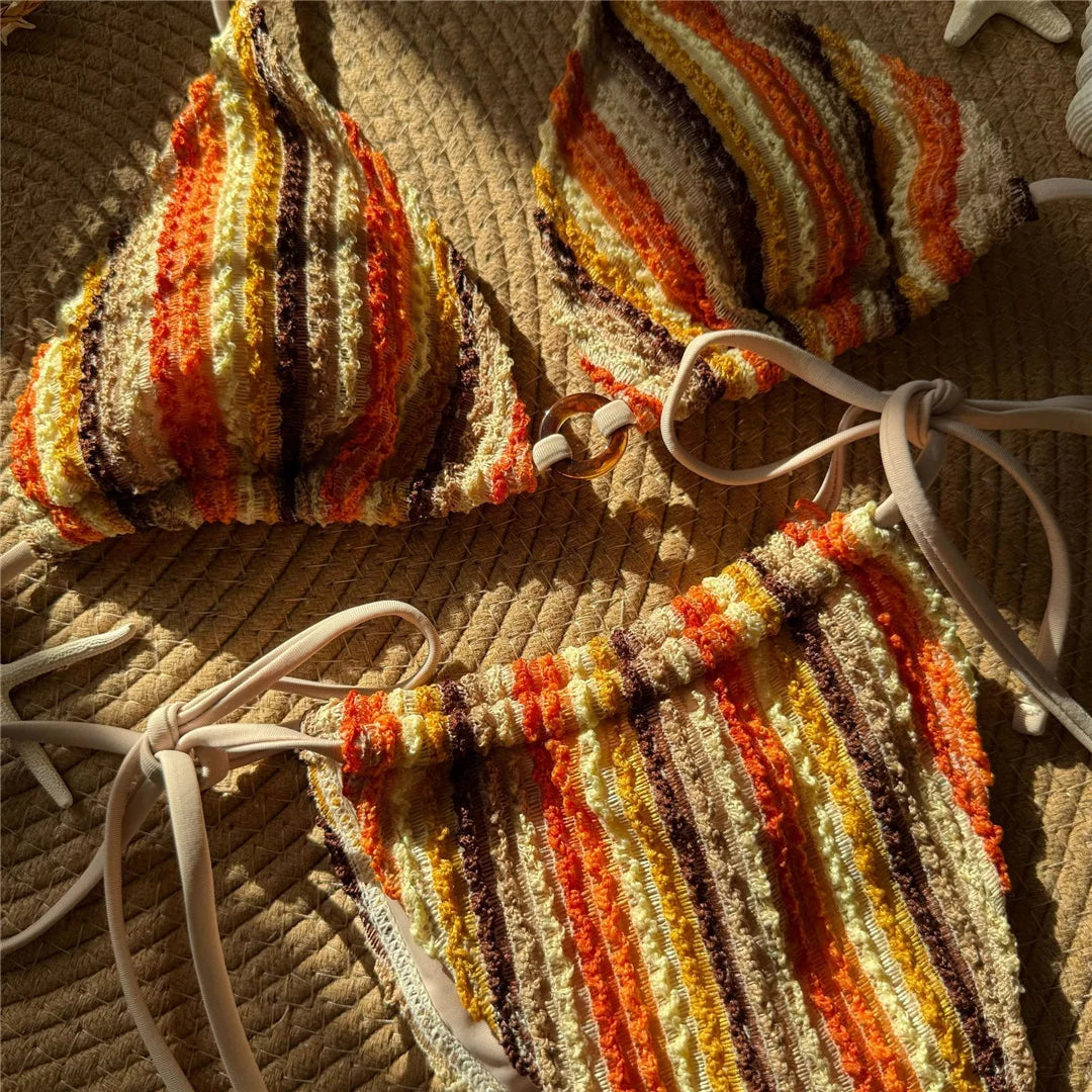 Striped Halter Bikini