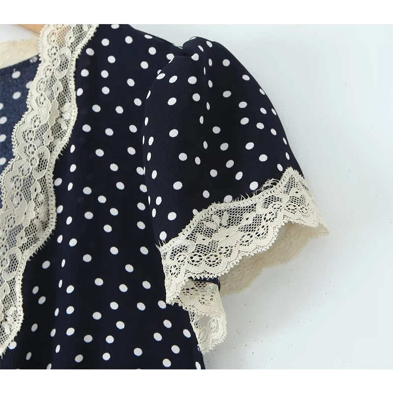 Lace Trim Midi Dress