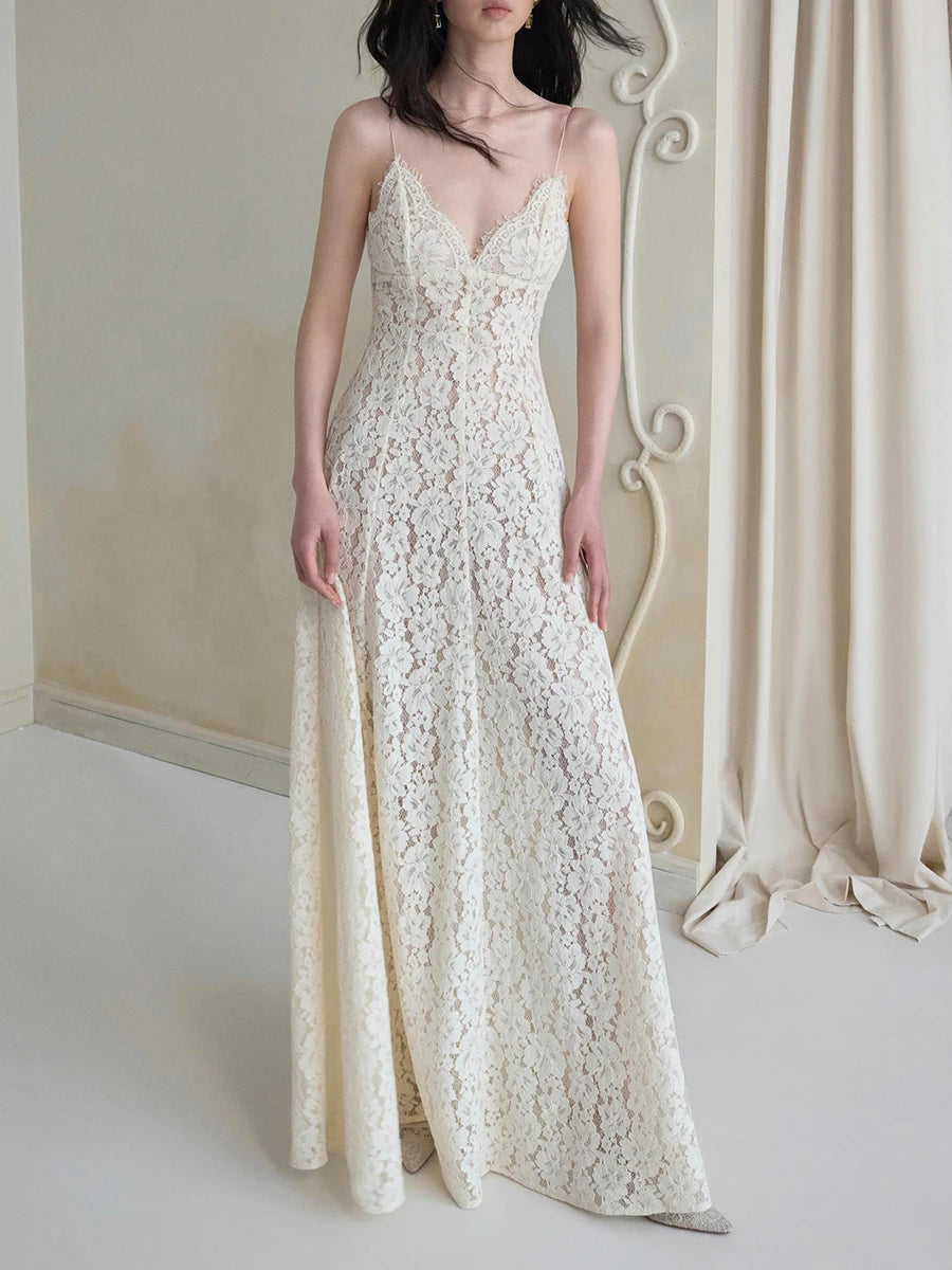 Floral Lace Dress With Cape
