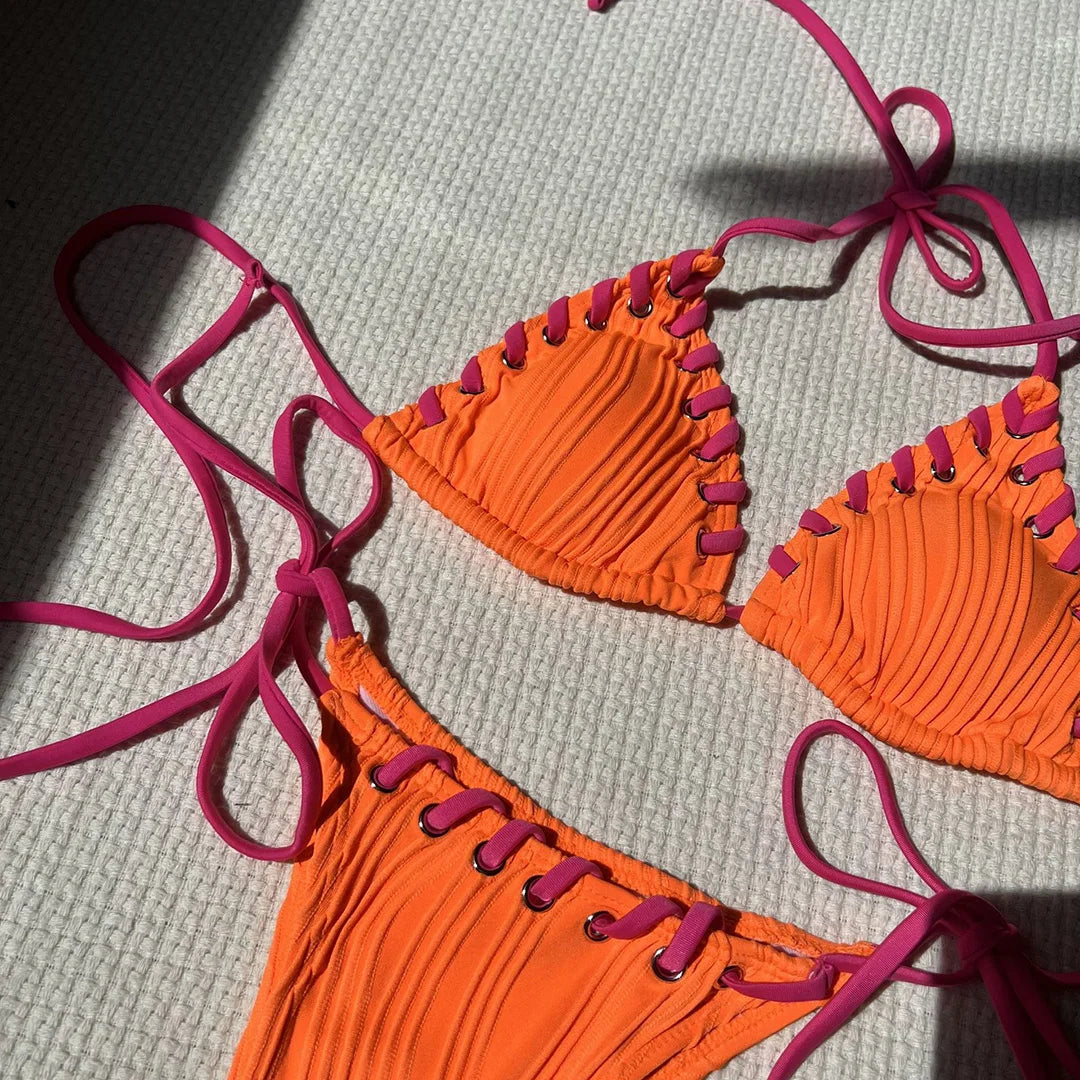 Halter Ribbed Bikini